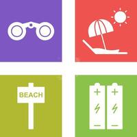 Binoculars and beach Icon vector