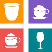 Café exprés y moca icono vector