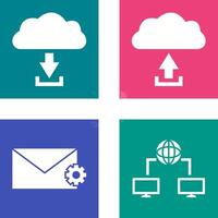 download from cloud upload to cloud Icon vector