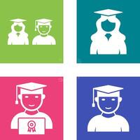 Graduates and Female Graduate Icon vector