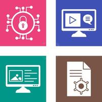Data Security and Content Production Icon vector