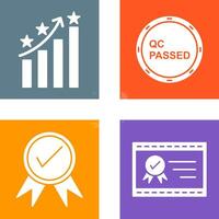 Reputation Management and QC Passed Icon vector