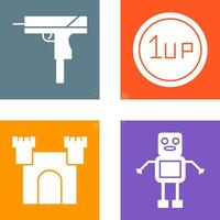 Gun and 1UP Icon vector