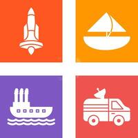 Rocket and Small Yacht Icon vector