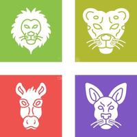 Lion and Cheetah Icon vector