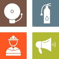 alarm and fire extinguisher Icon vector