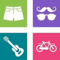 hipster estilo y pantalones cortos icono vector