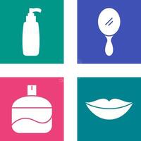 cosmético producto y espejo icono vector