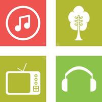 Music Player and Tree Icon vector