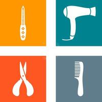 Nail File and Hair Dryer Icon vector