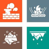 Chimney and Bonfire Icon vector