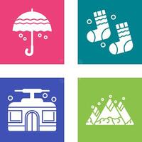 Umbrella and Winter Socks Icon vector