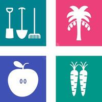 Gardening Tools and Palm tree Icon vector