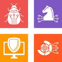 Bug and Trojan Icon vector
