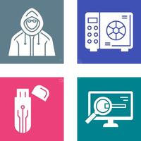 Safe Box and Hacker Icon vector