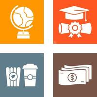 Globe and Graduation Icon vector