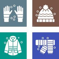 Winter Gloves and Winter Hat Icon vector