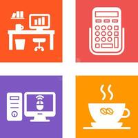 Office Desk and Calculator Icon vector