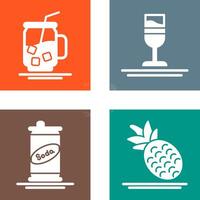 Iced Tea and Rainbow Drink Icon vector