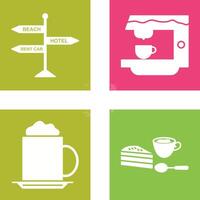 letrero y café máquina icono vector