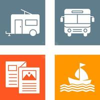 Bus and trailer Icon vector