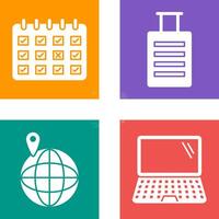 marked calendar and luggage Icon vector