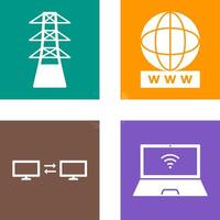 tower and world wide web Icon vector