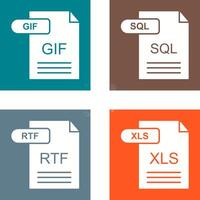 GIF and SQL Icon vector