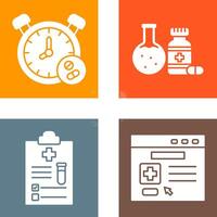 Clock and test tube Icon vector