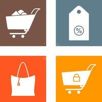 shopping cart and discount tag Icon vector