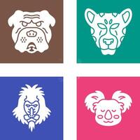 Bulldog and leopard Icon vector