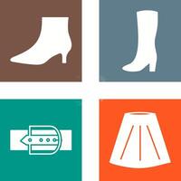 Boots with Heels and Long Boats Icon vector