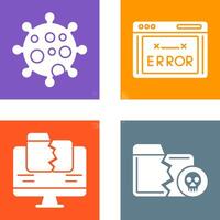 Virus and Error Code Icon vector