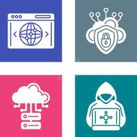 nube seguridad y sitio web icono vector