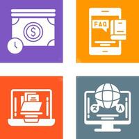 Time is Mony and Faq Icon vector
