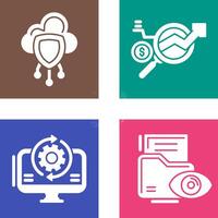 Data Protection and Data Research Icon vector