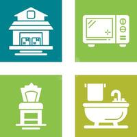 Warehouse and Microwave Icon vector