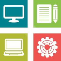 Monitor and Note Icon vector