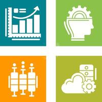 Growth Chart and Machine Learning Icon vector