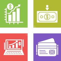Chart Up and Money Down Icon vector