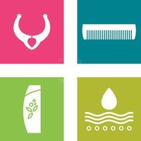 Necklace and Comb Icon vector