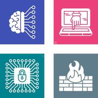 Machine Learning and Hacking Icon vector