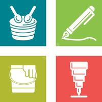 Drum and Pen Icon vector