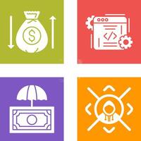 Money Bag and Coding Icon vector