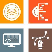 Layers and Flowchart Icon vector