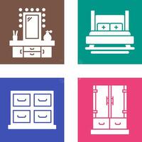 vendaje mesa y cama icono vector