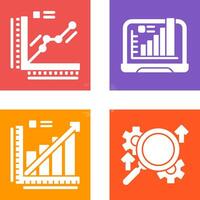 Graph and Laptop Icon vector