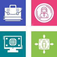 Briefcase and User Icon vector