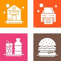 House and Printer Icon vector