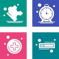 Puzzle and Stop Watch Icon vector